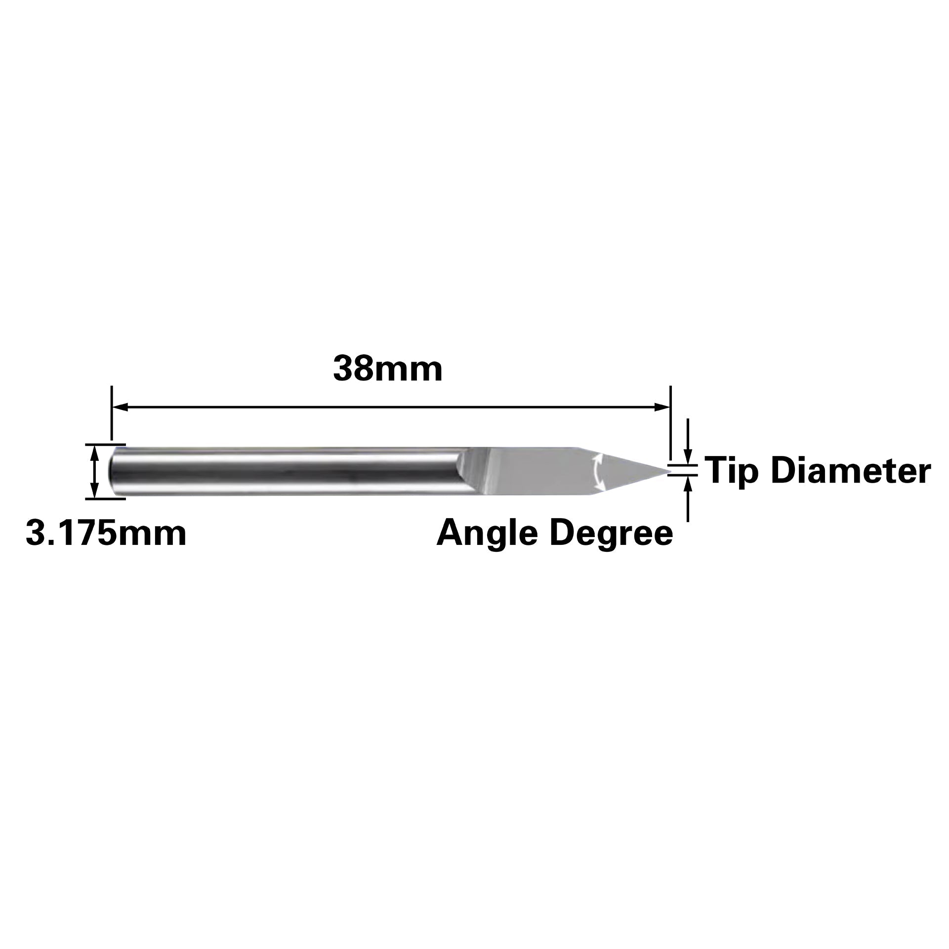 Single Flute Engraving Bit - 1/8″ Shank - Makera