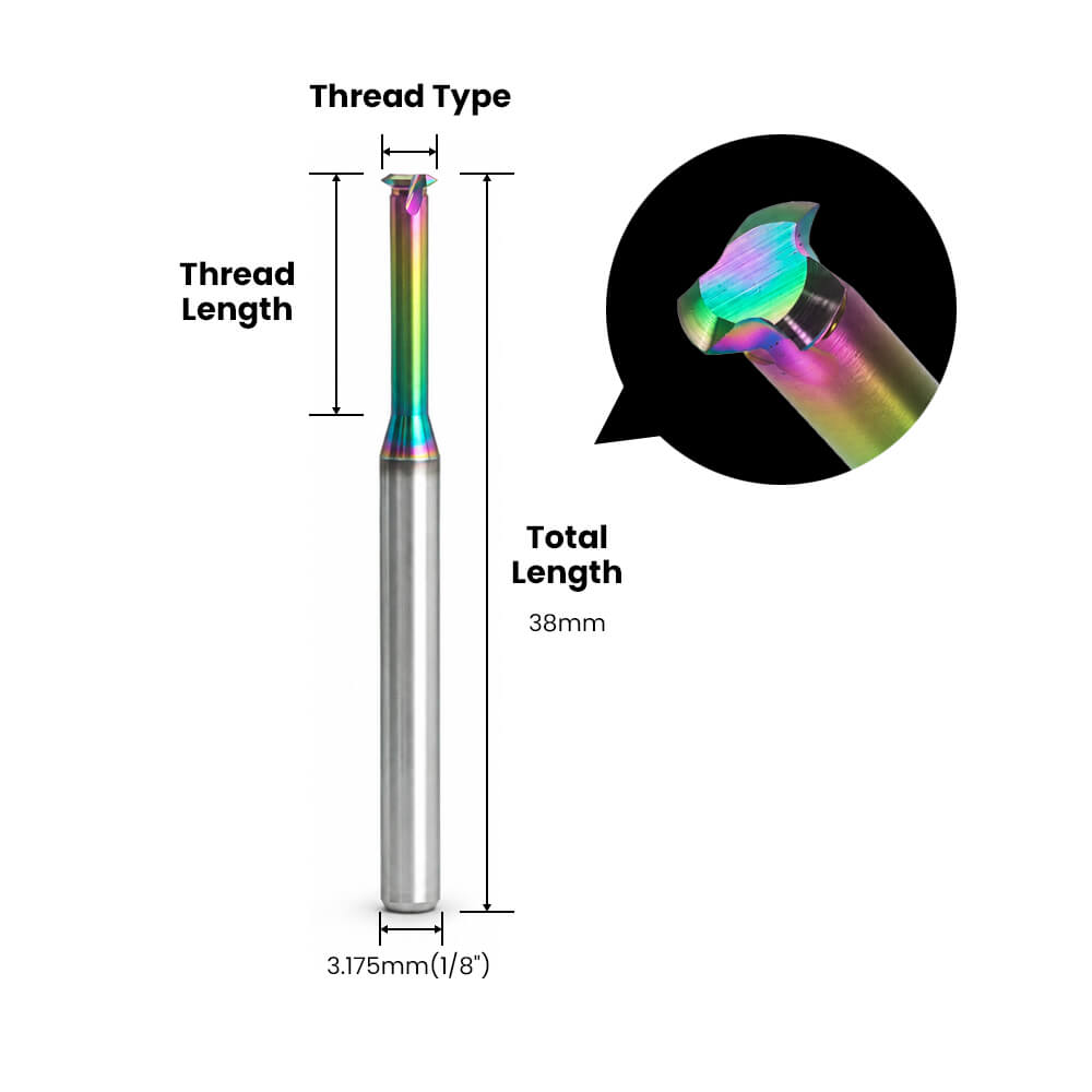 Thread Milling Bit - 1/8″ Shank
