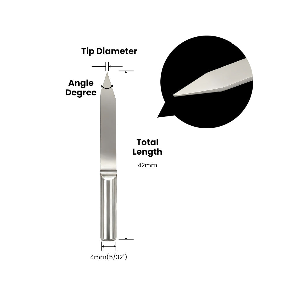 Single Flute Engraving Bit - 4mm (5/32″) Shank