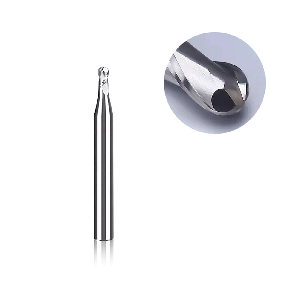 Fresa de punta esférica de dos filos para metal - Vástago de 1/8″